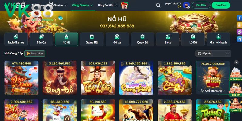 Ưu điểm nổi bật khi tham gia slot game VK88