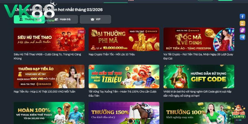 Khuyến Mãi VK88 - Cơ Hội Săn Thưởng Hấp Dẫn Cho Cược Thủ Ưu điểm nổi bật nhất của khuyến mãi tại VK88
